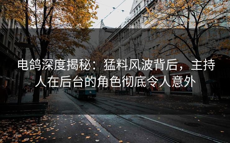 电鸽深度揭秘：猛料风波背后，主持人在后台的角色彻底令人意外