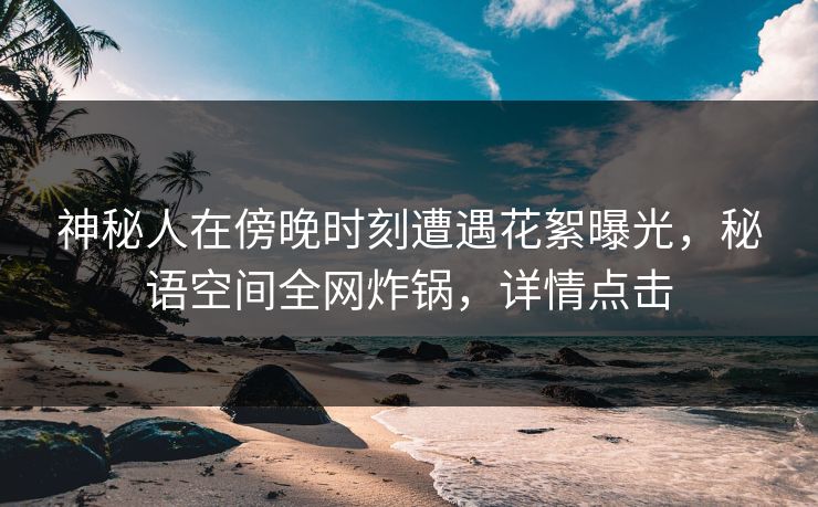 神秘人在傍晚时刻遭遇花絮曝光，秘语空间全网炸锅，详情点击