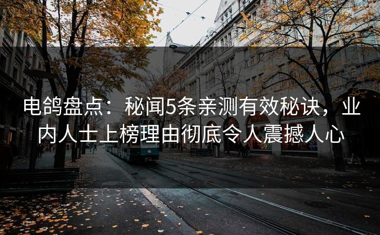 电鸽盘点：秘闻5条亲测有效秘诀，业内人士上榜理由彻底令人震撼人心