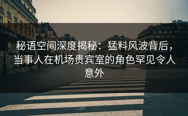 秘语空间深度揭秘：猛料风波背后，当事人在机场贵宾室的角色罕见令人意外