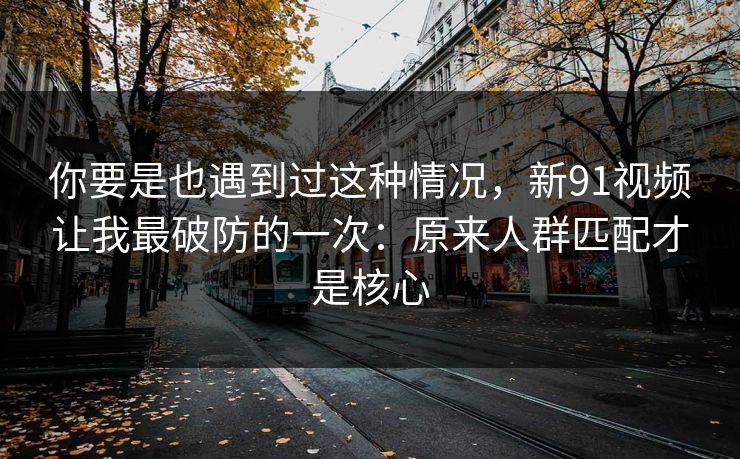 你要是也遇到过这种情况，新91视频让我最破防的一次：原来人群匹配才是核心